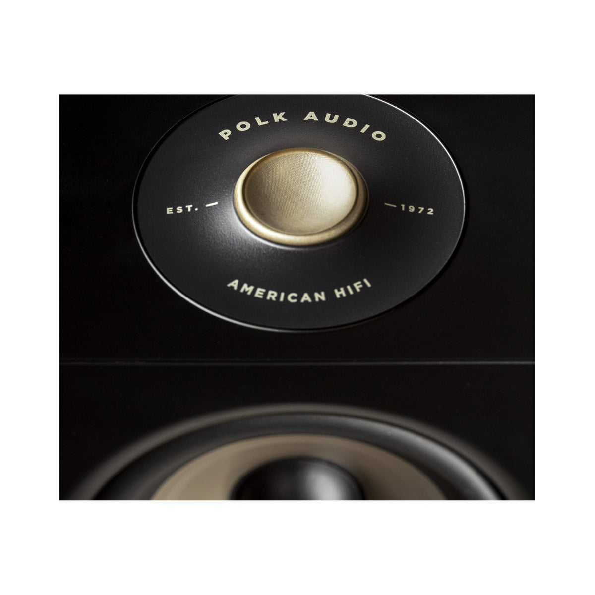 Polk Audio Signature Elite ES10 black bookshelf speakers, driver detail