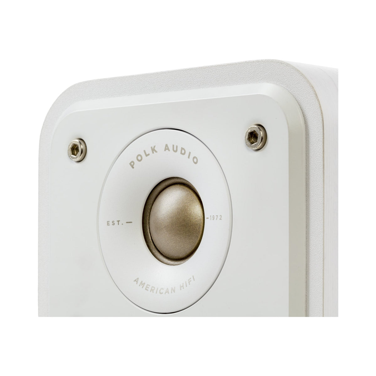 Polk Audio Signature Elite ES10 white bookshelf speakers, driver detail