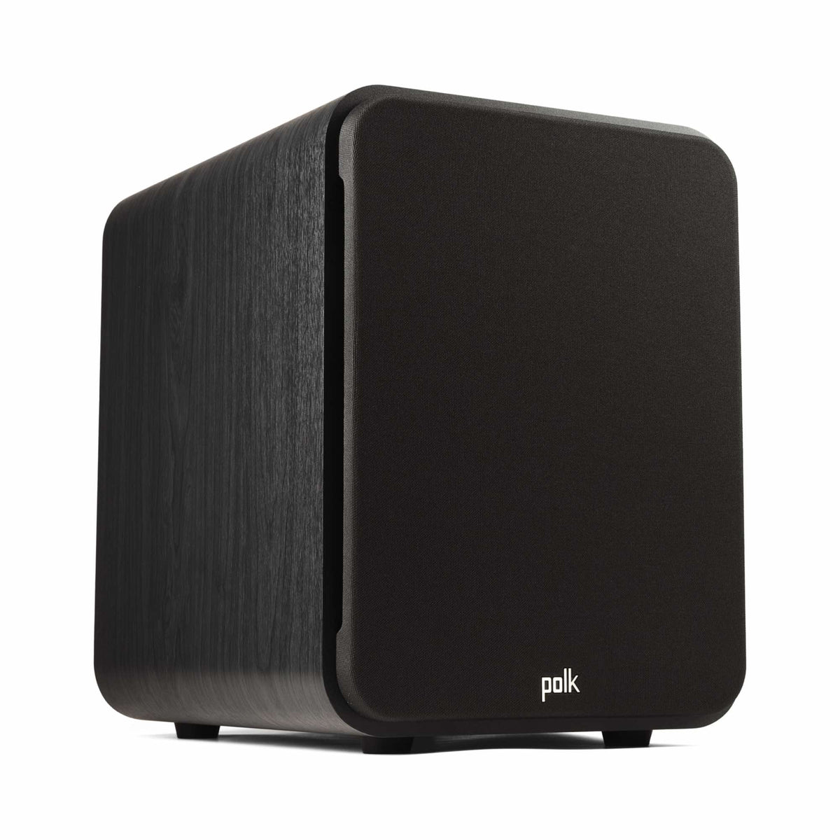 Polk Audio Signature Elite ES10 powered subwoofer, angled view with grille