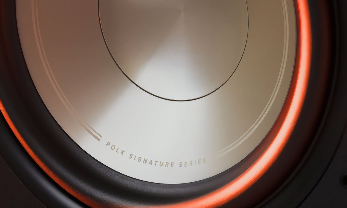 Polk Audio Signature Elite ES12 powered subwoofer, driver cone detail