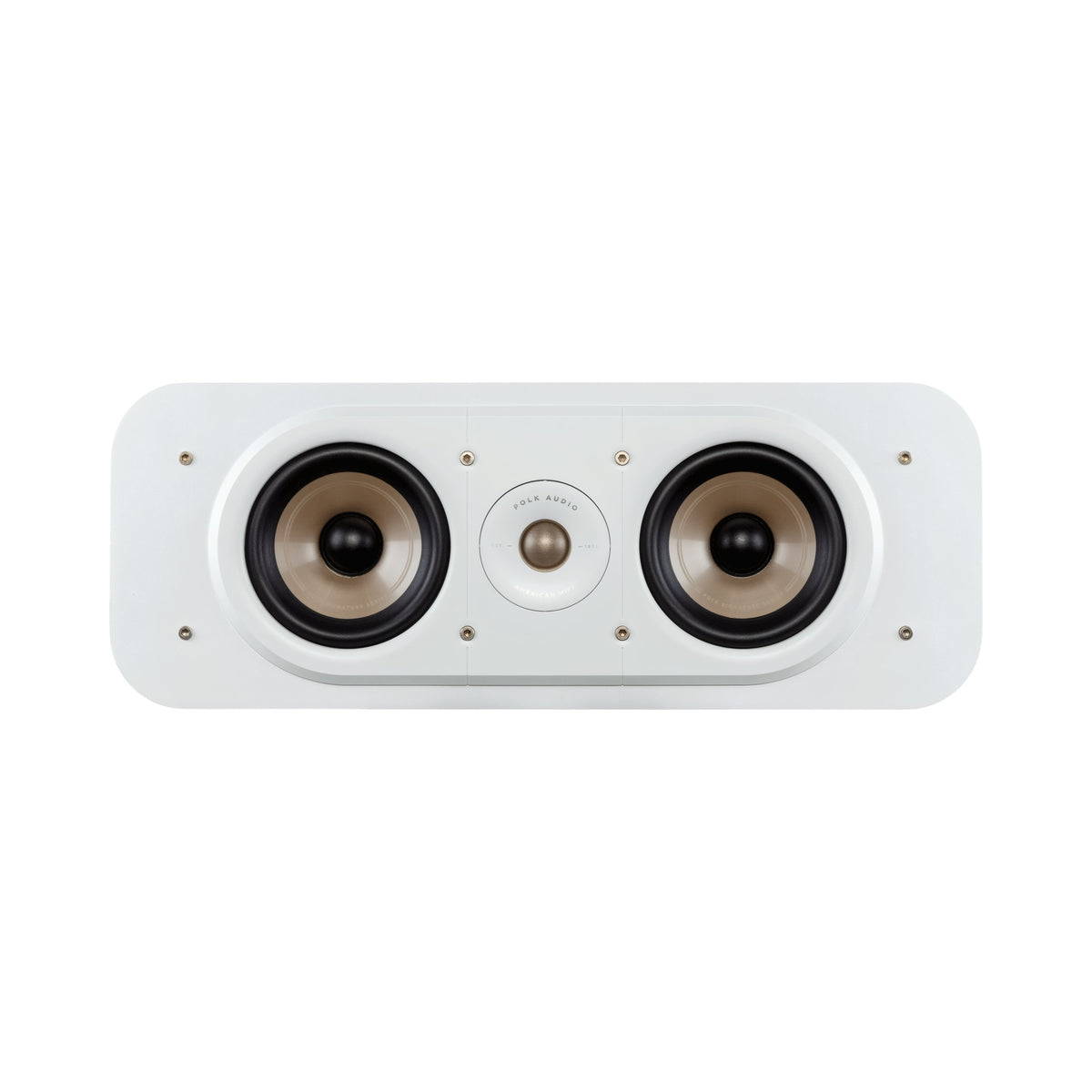 Polk Audio Signature Elite ES30 baltos centrinės kolonėlės, priekis be grotelių