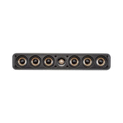 Polk Audio Signature Elite ES35 black center speaker, front view without grilles