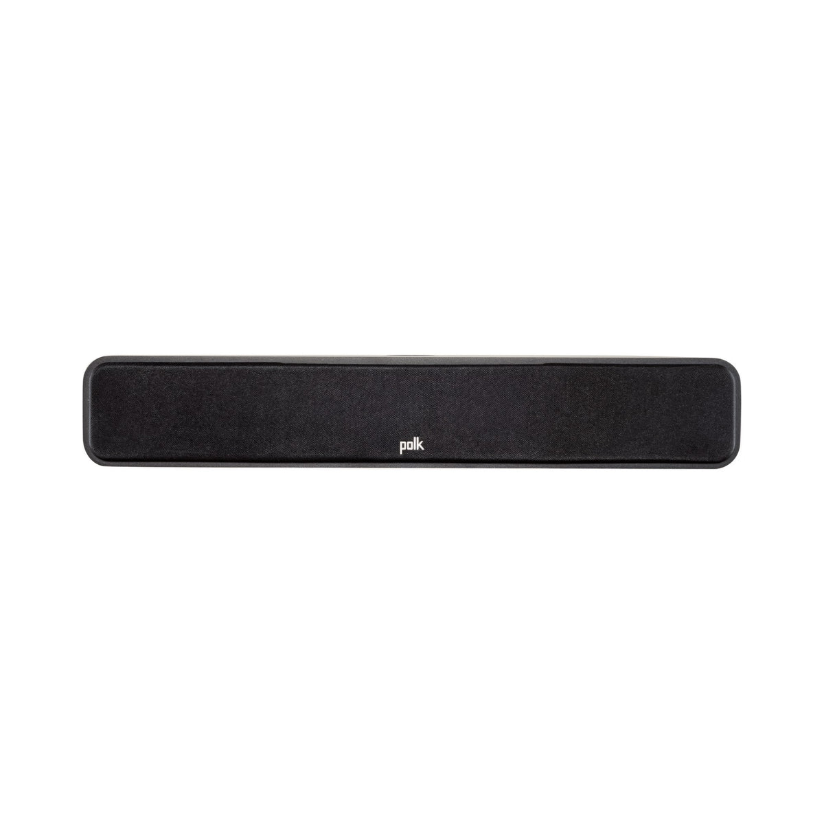 Polk Audio Signature Elite ES35 black center speaker, front view with grilles