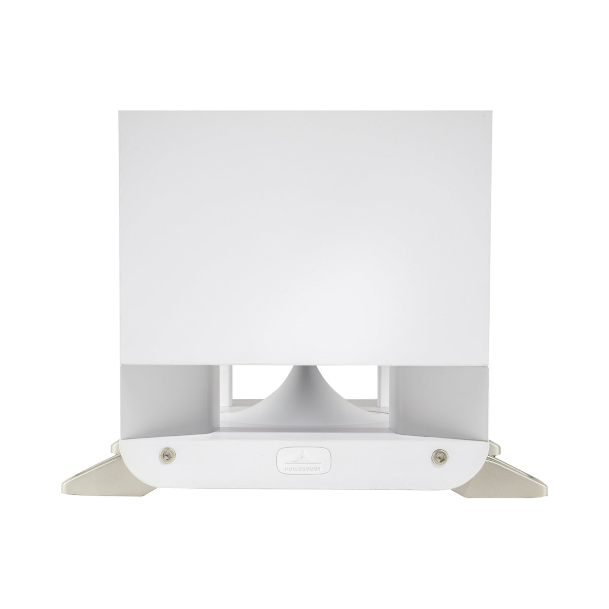 Polk Audio Signature Elite ES50 white floorstanding speaker, base and Power Port detail