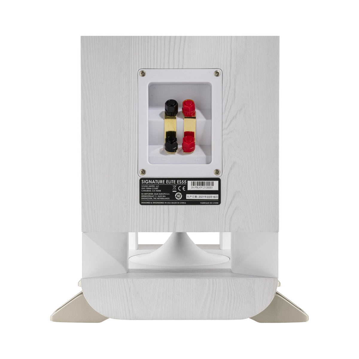 Polk Audio Signature Elite ES55 white floorstanding speaker, connection detail