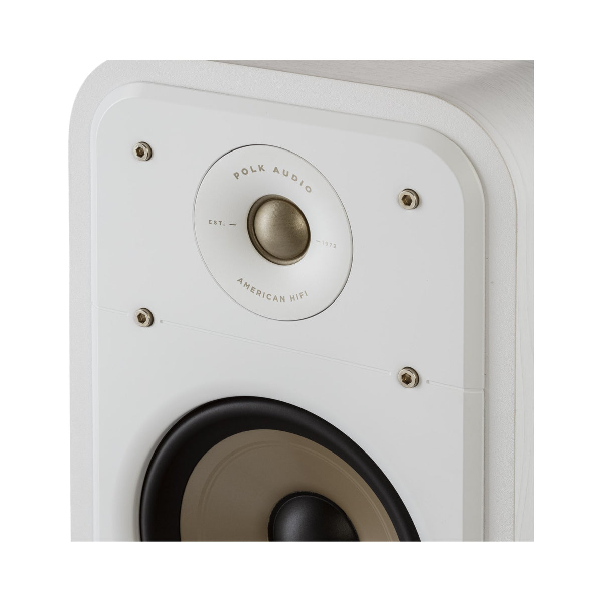 Polk Audio Signature Elite ES55 white floorstanding speaker, driver detail