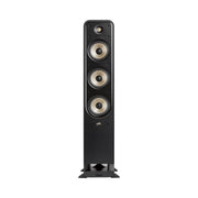 Polk Audio Signature Elite ES60 black floorstanding speaker, front view without grilles