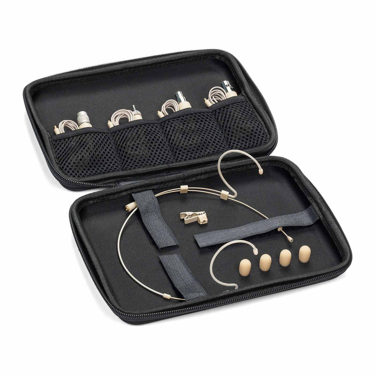 Samson DE10x microphone and accessories in the open carry case
