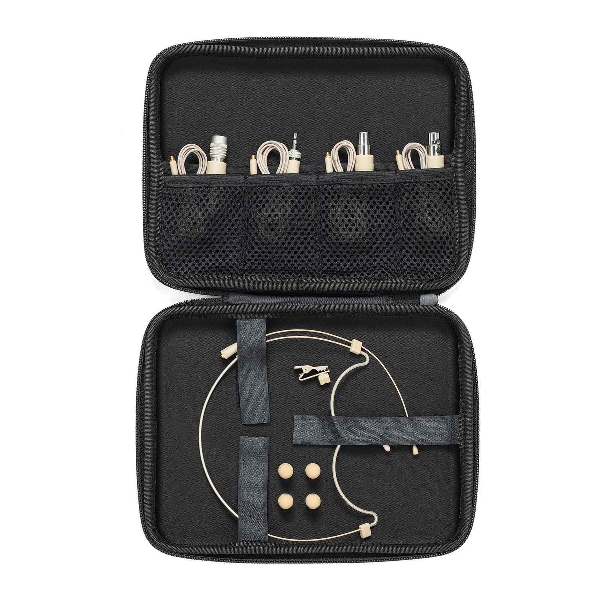 Samson DE50x microphone and accessories in the open carry case