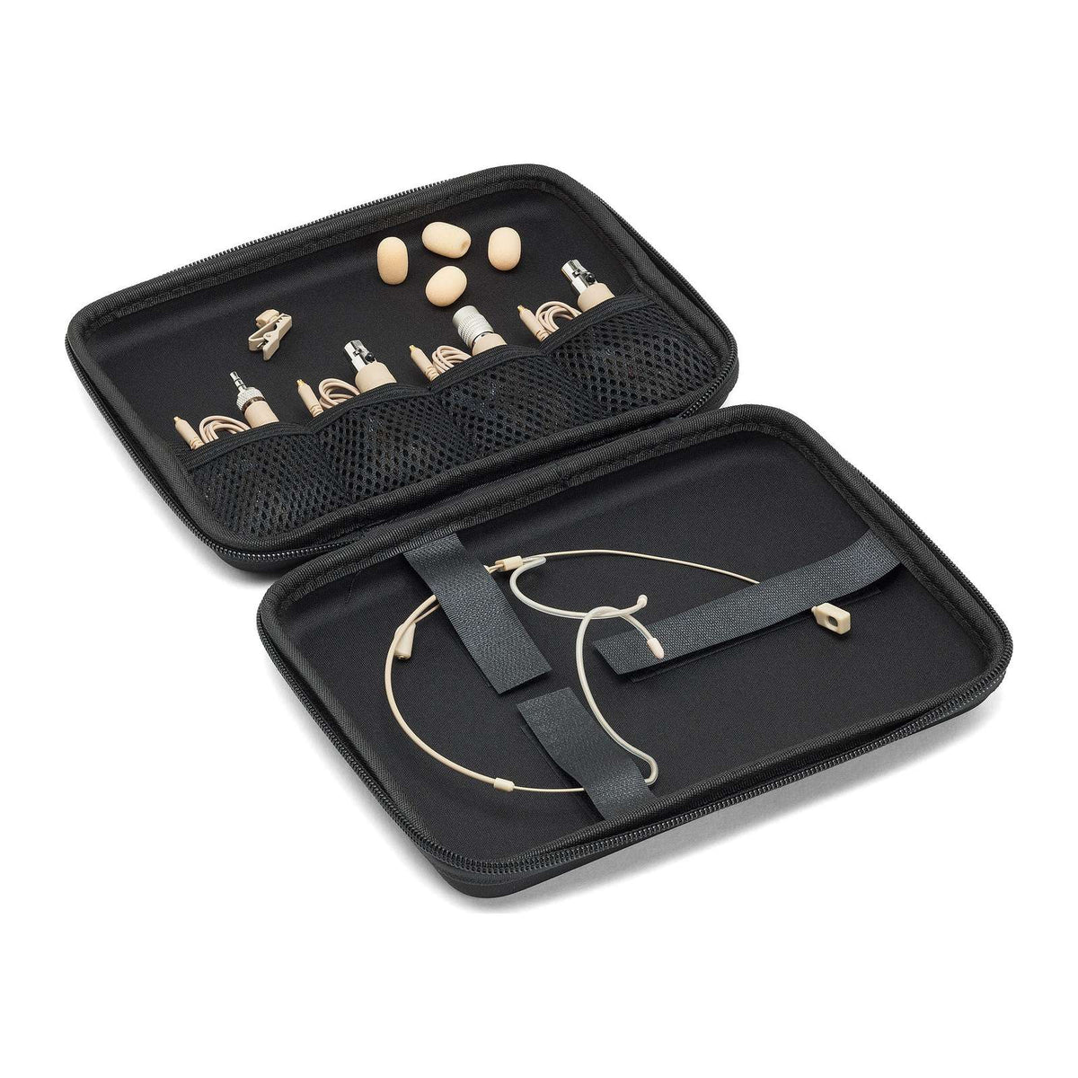Samson DE60x microphone and accessories in the open carry case