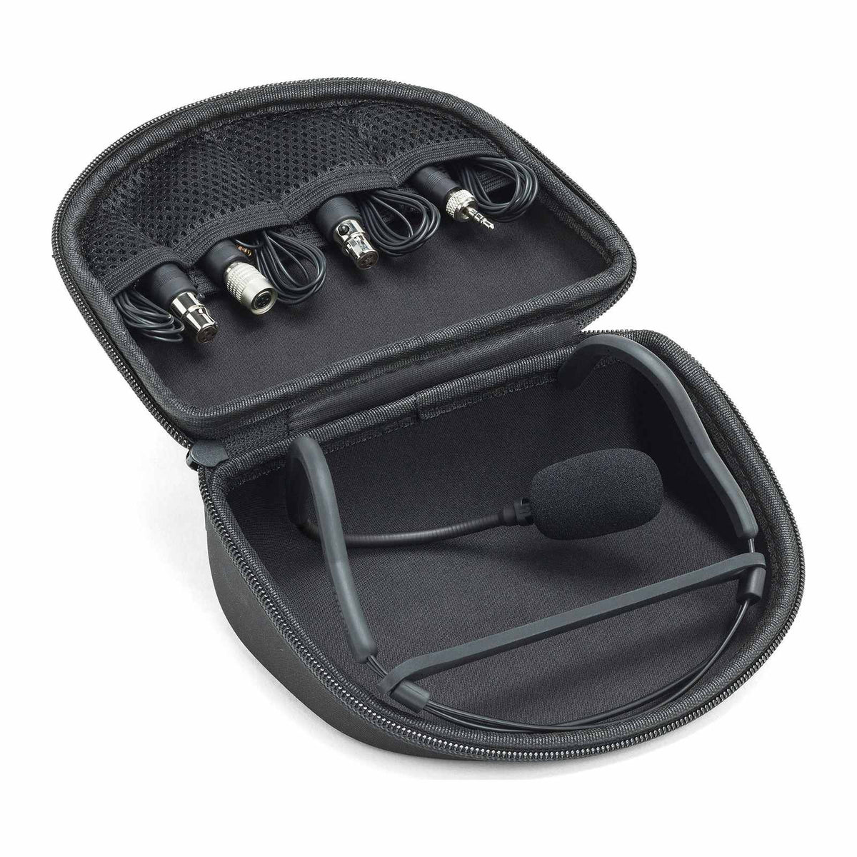 Samson QEx microphone and accessories in the open carry case