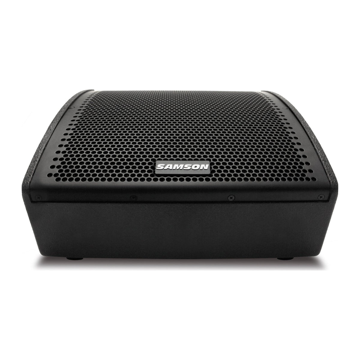 Front view of the Samson RSXM10A powered stage monitor