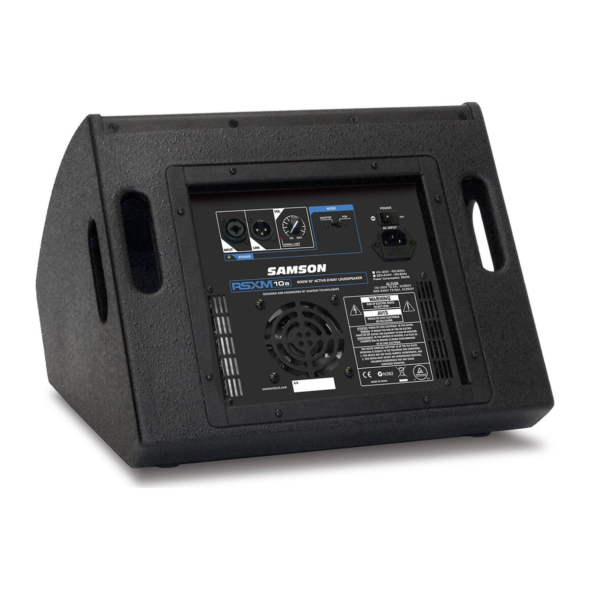 Samson RSXM10A stage monitor rear connection panel