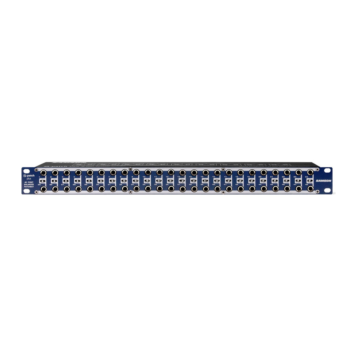 Front of the Samson S-Patch Plus 48-point patchbay