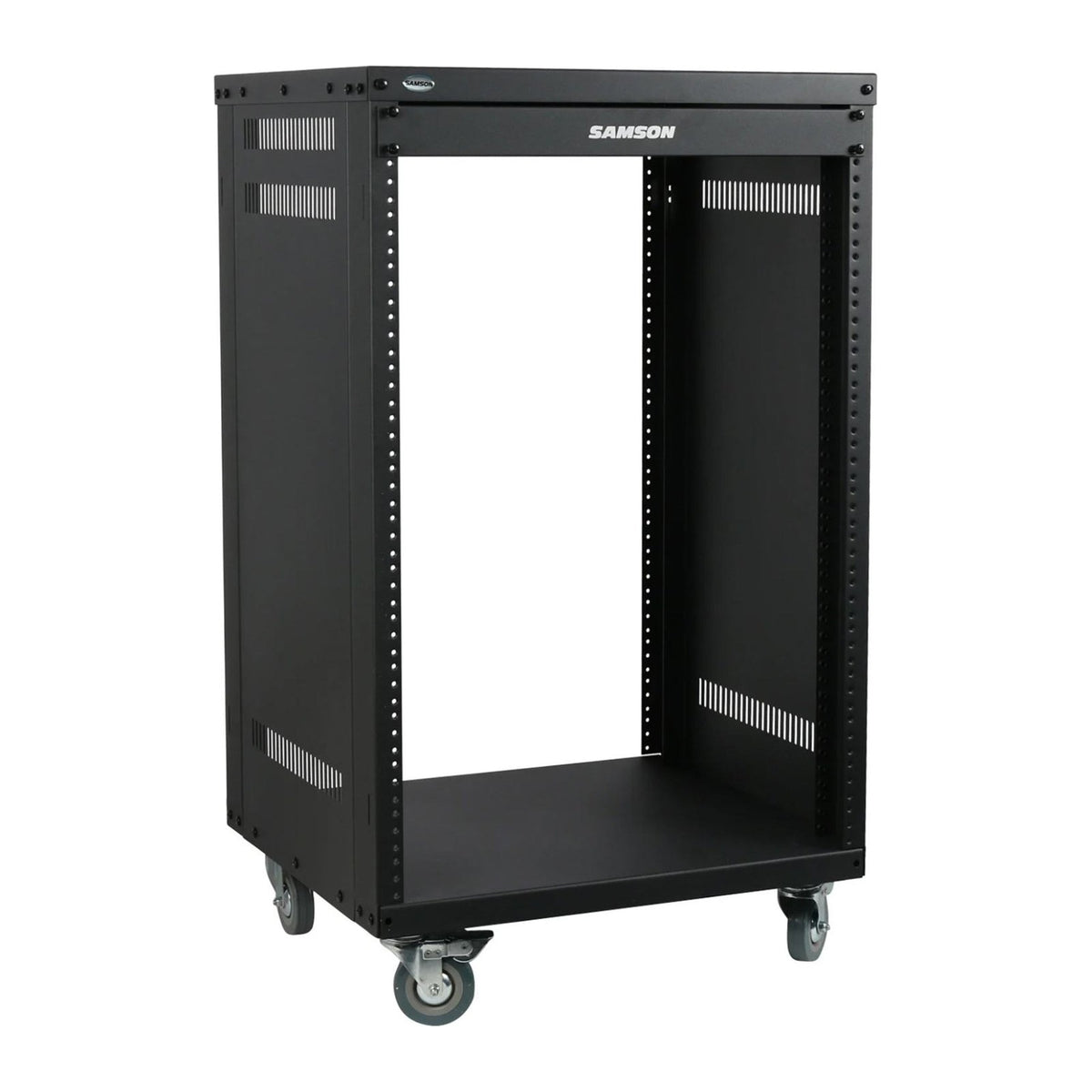 Side view of the Samson SRK16 16U equipment rack