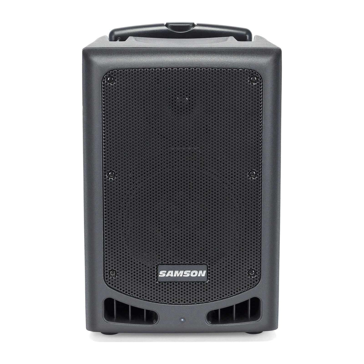 Front view of the Samson XP208W PA system