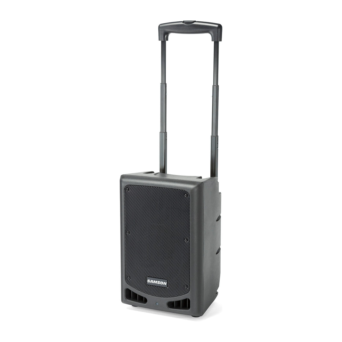 Samson XP208W PA system with the telescopic handle extended