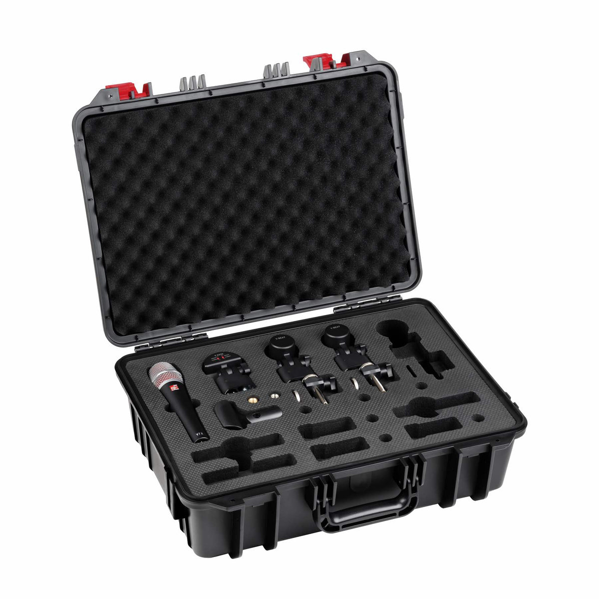 sE Electronics V Pack Venue microphone kit in the open case