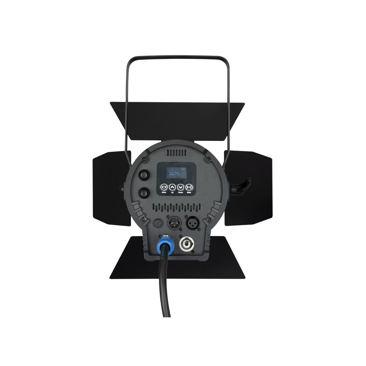 Showtec ACT Fresnel 150 RGBAL Fresnel Spotlight, rear display, controls and connectors