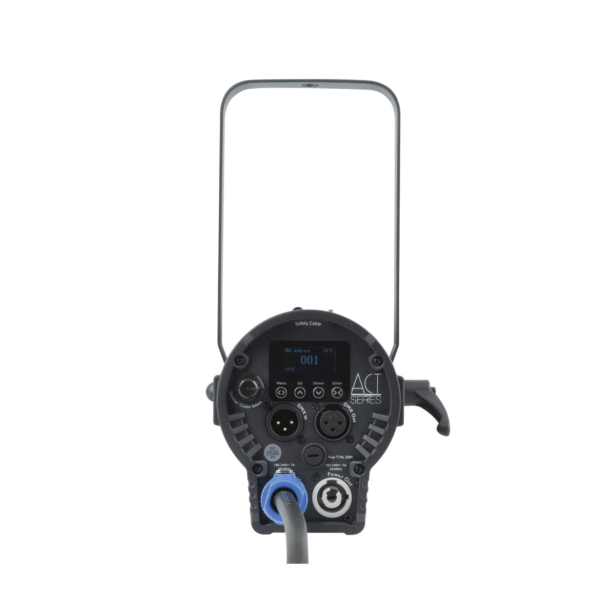 Showtec ACT Profile 50 RGBAL Profile Spotlight, rear display and connectors