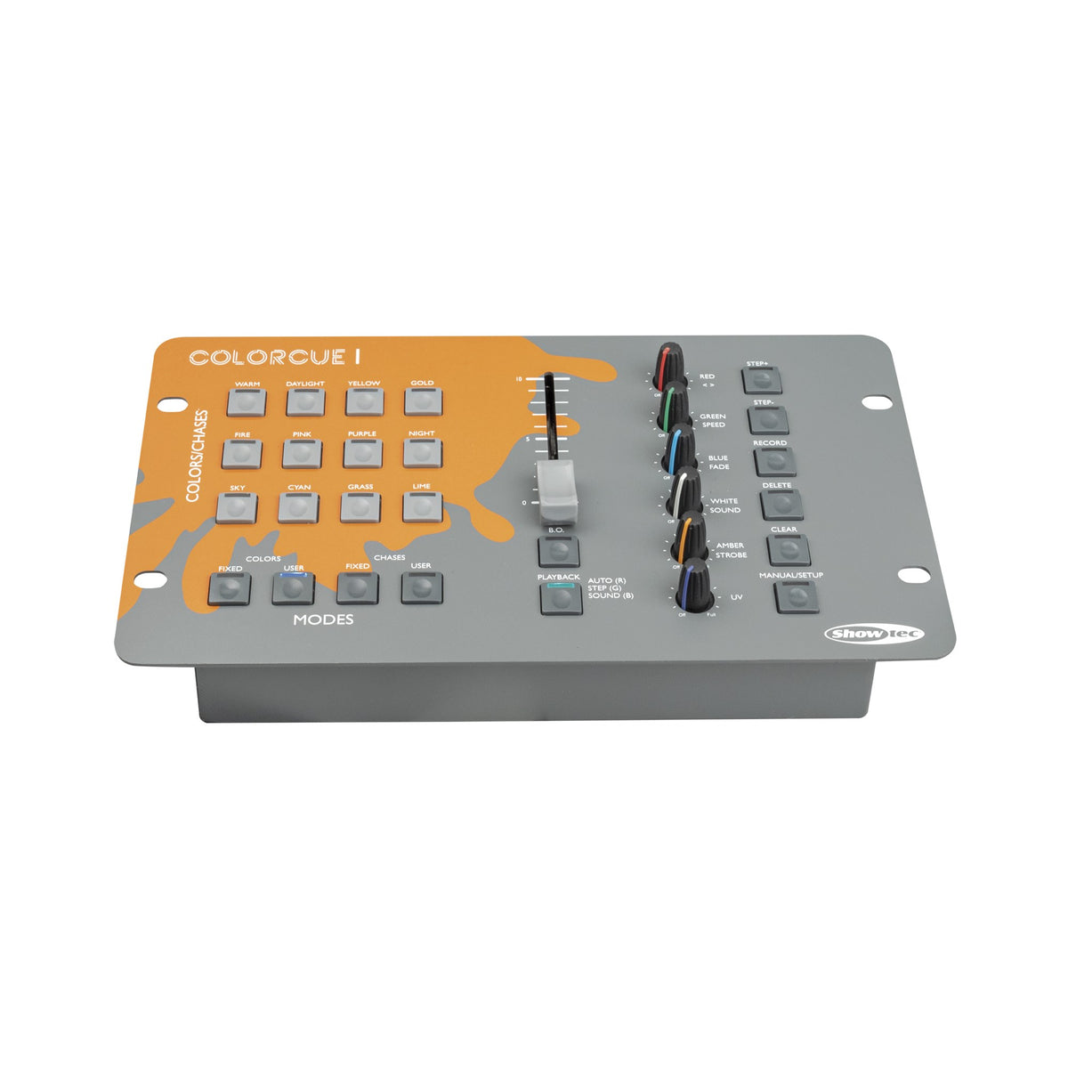 Showtec ColorCue 1 DMX pultas, valdymo skydelis