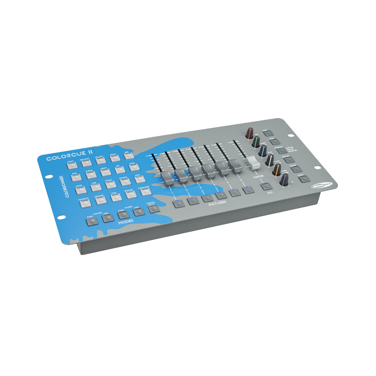 Showtec ColorCue 2 DMX pultas, vaizdas kampu