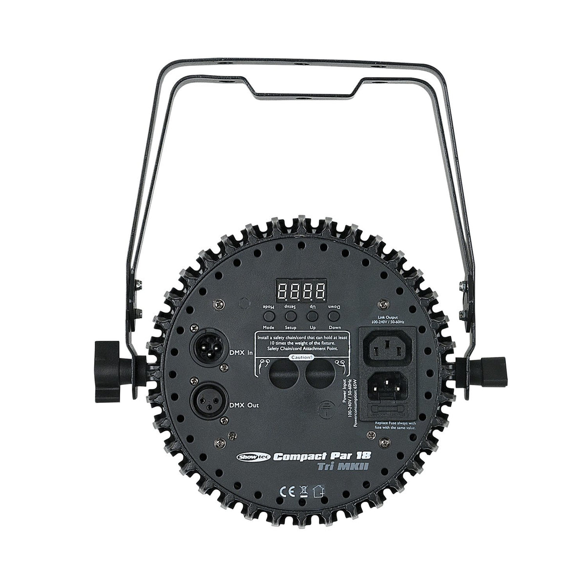 Showtec Compact Par 18 MKII LED PAR Spotlight, black housing, rear controls and connectors