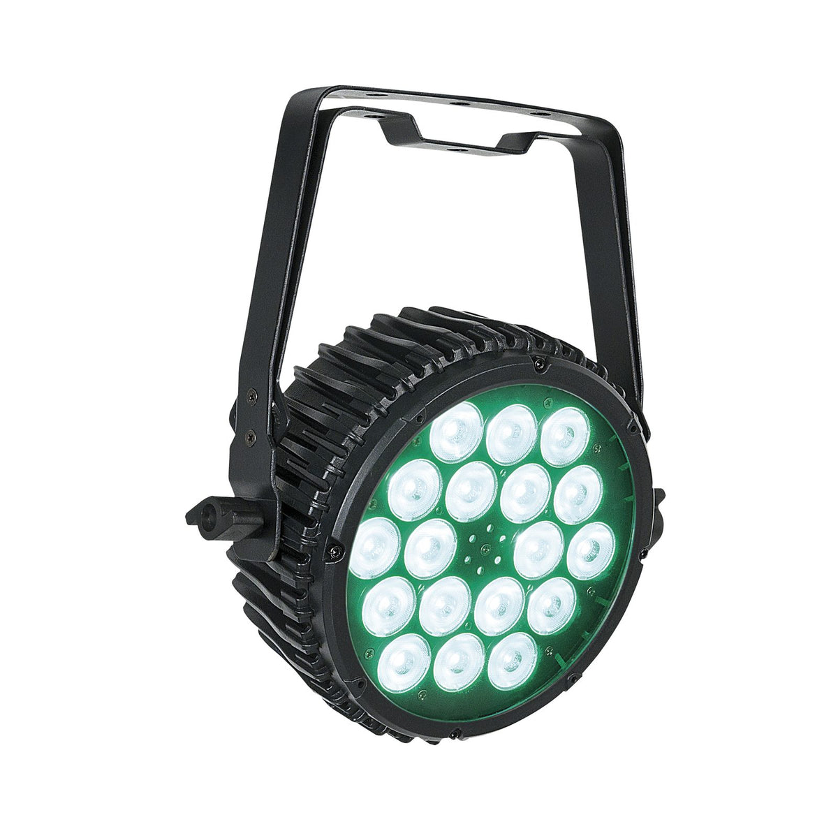 Showtec Compact Par 18 MKII LED PAR Spotlight, black housing, green output example