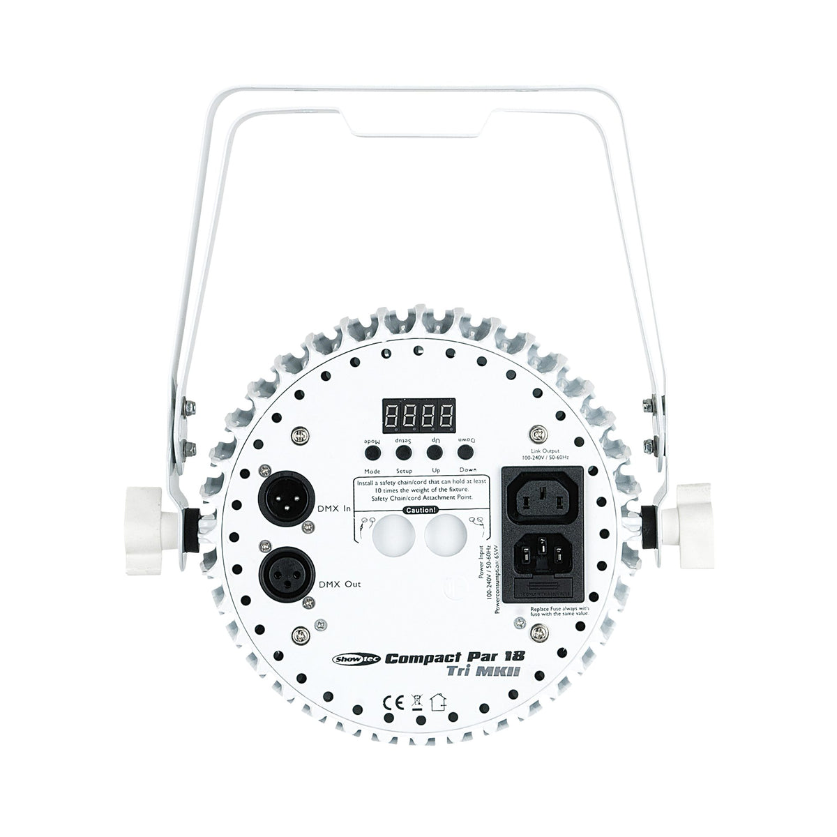 Showtec Compact Par 18 MKII LED PAR Spotlight, white housing, rear controls and connectors