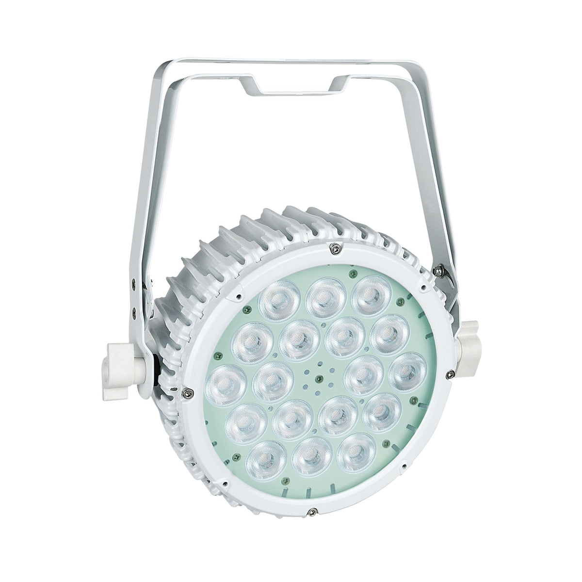 Showtec Compact Par 18 MKII LED PAR Spotlight, white housing, green output example