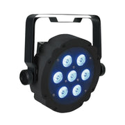 Showtec Compact Par 7 Q4 LED PAR prožektorius, juodas korpusas iš priekio