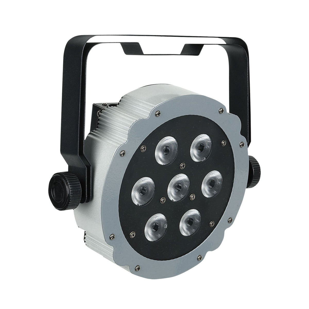 Showtec Compact Par 7 Q4 LED PAR prožektorius, pilkas korpusas išjungus šviesą