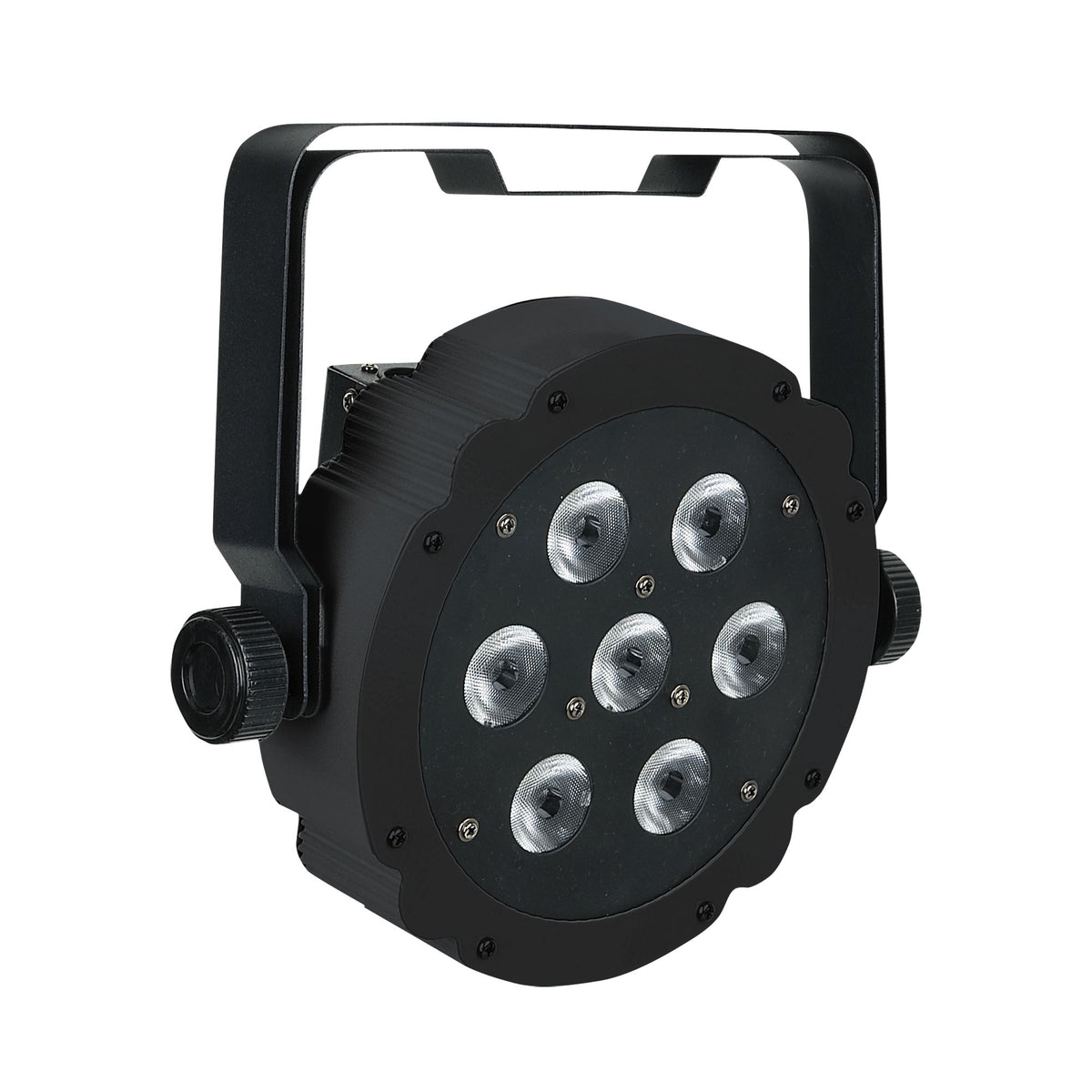 Showtec Compact Par 7 Tri LED PAR Spotlight, front view with the light off