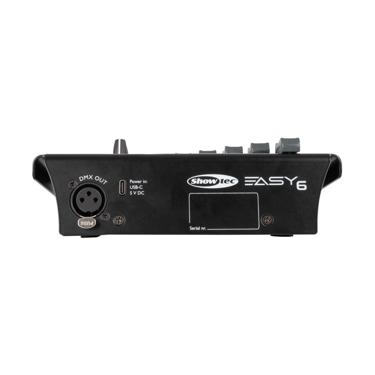 Showtec Easy 6 3-pin DMX pultas, galinės jungtys