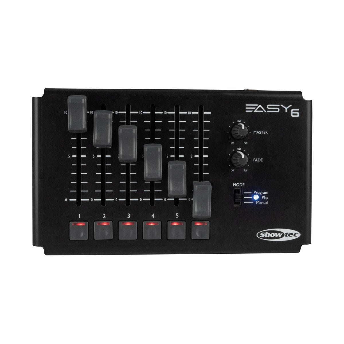Showtec Easy 6 3-pin DMX pultas, valdymo skydelis