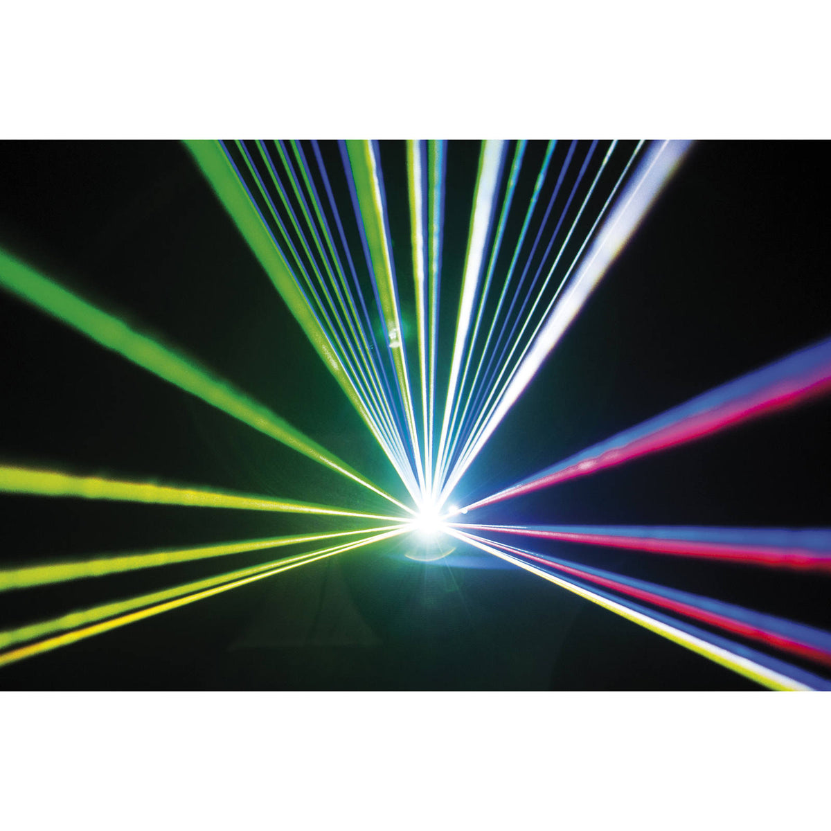 Showtec Galactic TXT lazeris, spalvotų spindulių efekto pavyzdys