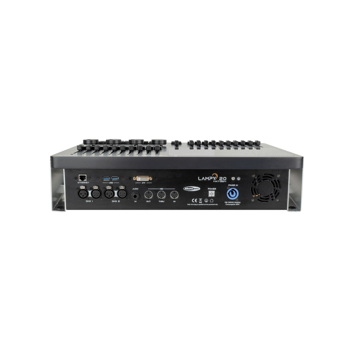 Showtec LAMPY 20 2U DMX pultas, galinės jungtys