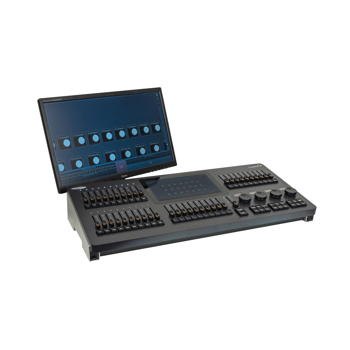 Showtec LAMPY 40 1U DMX pultas, su atskirai parduodamu išoriniu monitoriumi