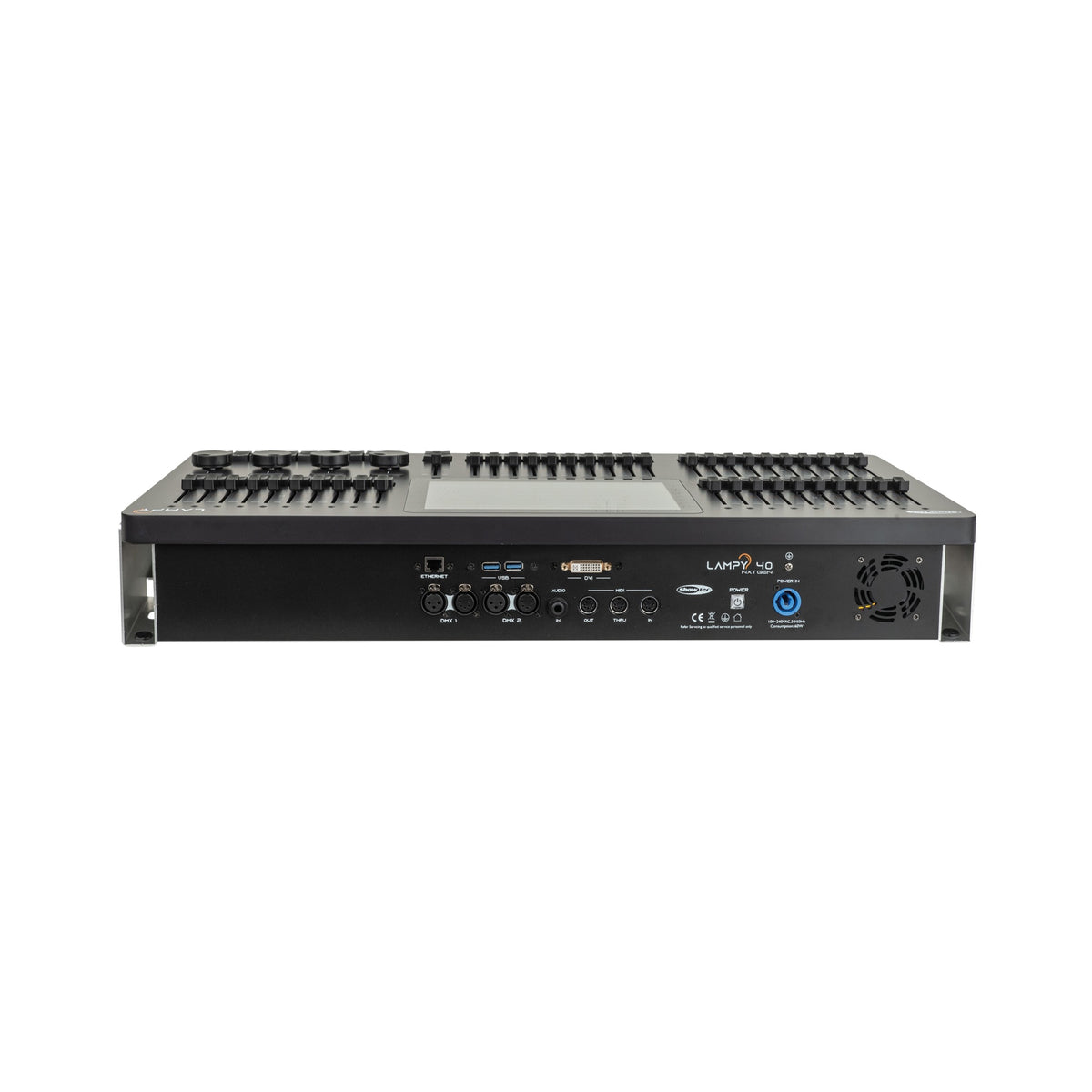 Showtec LAMPY 40 2U DMX pultas, galinės jungtys