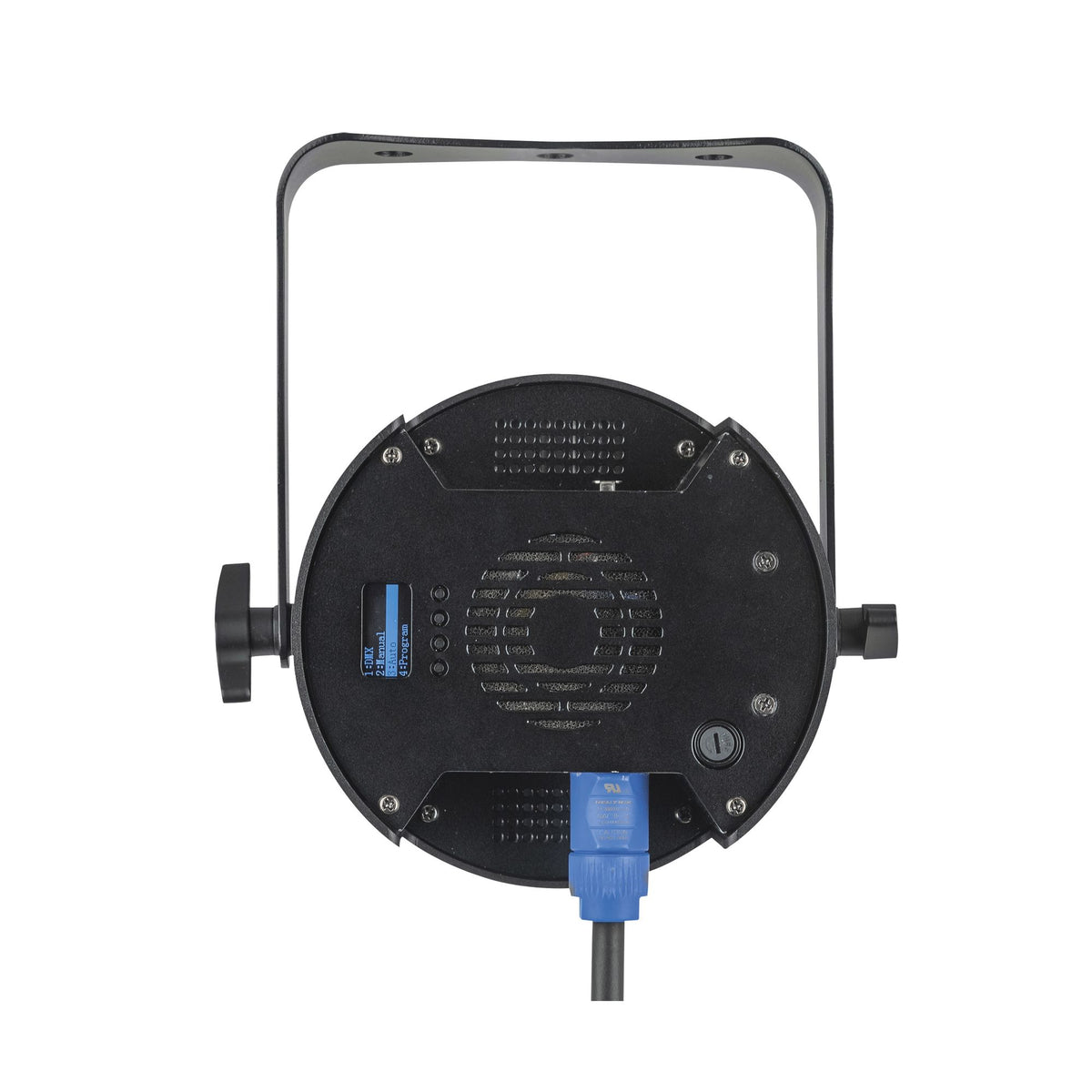 Showtec Luna Par 120 Q4 LED PAR prožektorius, galinis ekranas ir jungtys