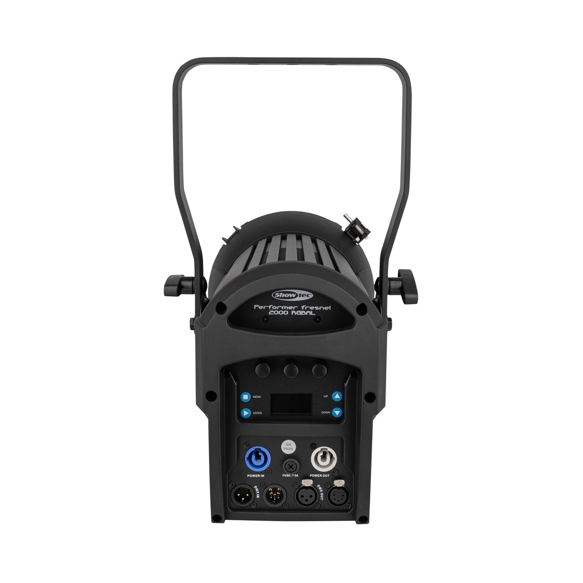 Showtec Performer 2000 RGBAL, galinis valdymo ekranas ir jungtys