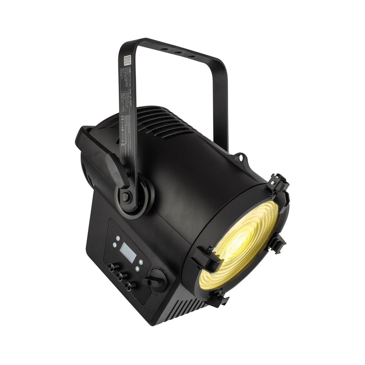 Showtec Performer 2500 Fresnel Q6 MKII teatrinis prožektorius, geltonos šviesos pavyzdys