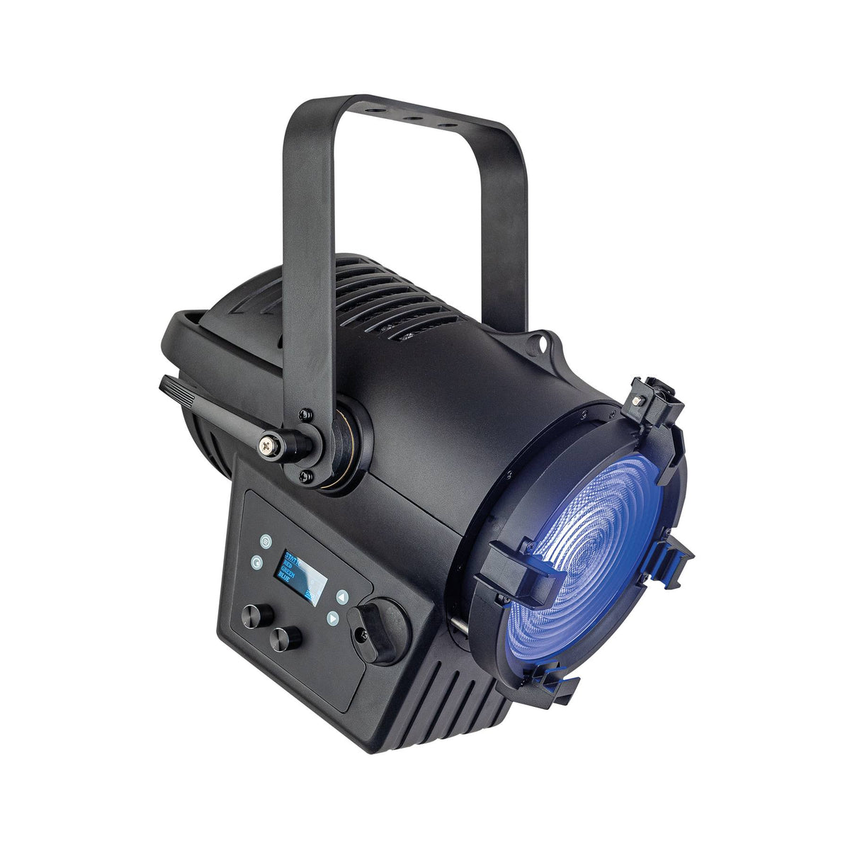 Showtec Performer Fresnel 1500 Q6 MKII teatrinis prožektorius, mėlynos šviesos pavyzdys