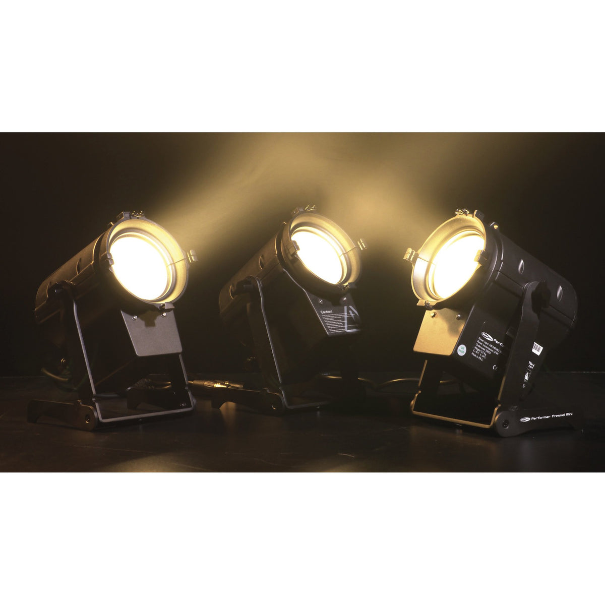 Showtec Performer Fresnel Mini DDT, Performer series fixtures on the floor