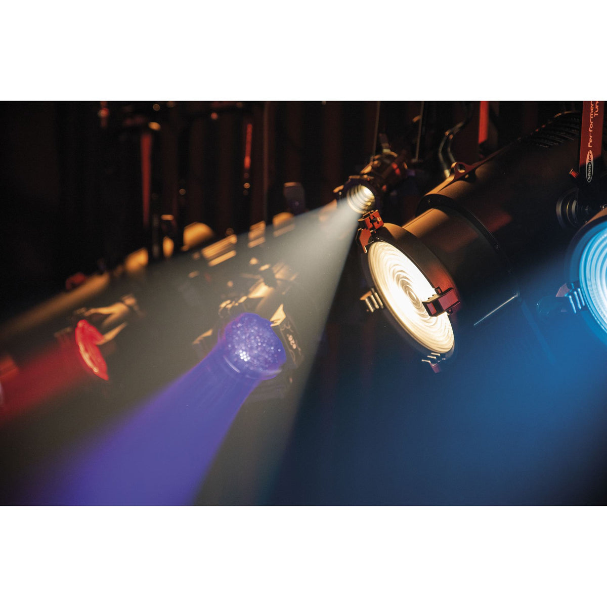 Showtec Performer Profile Mini, close-up of Performer series fixtures on a rig