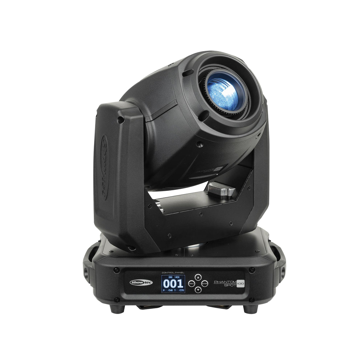 Showtec Phantom 100 Spot Moving Head, front and side view