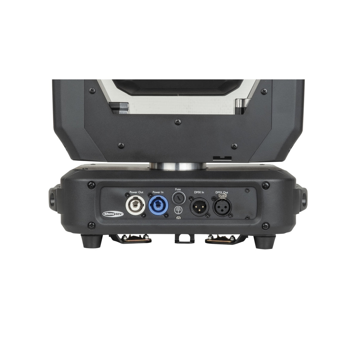 Showtec Phantom 12R Hybrid judanti galva, maitinimo ir DMX jungtys