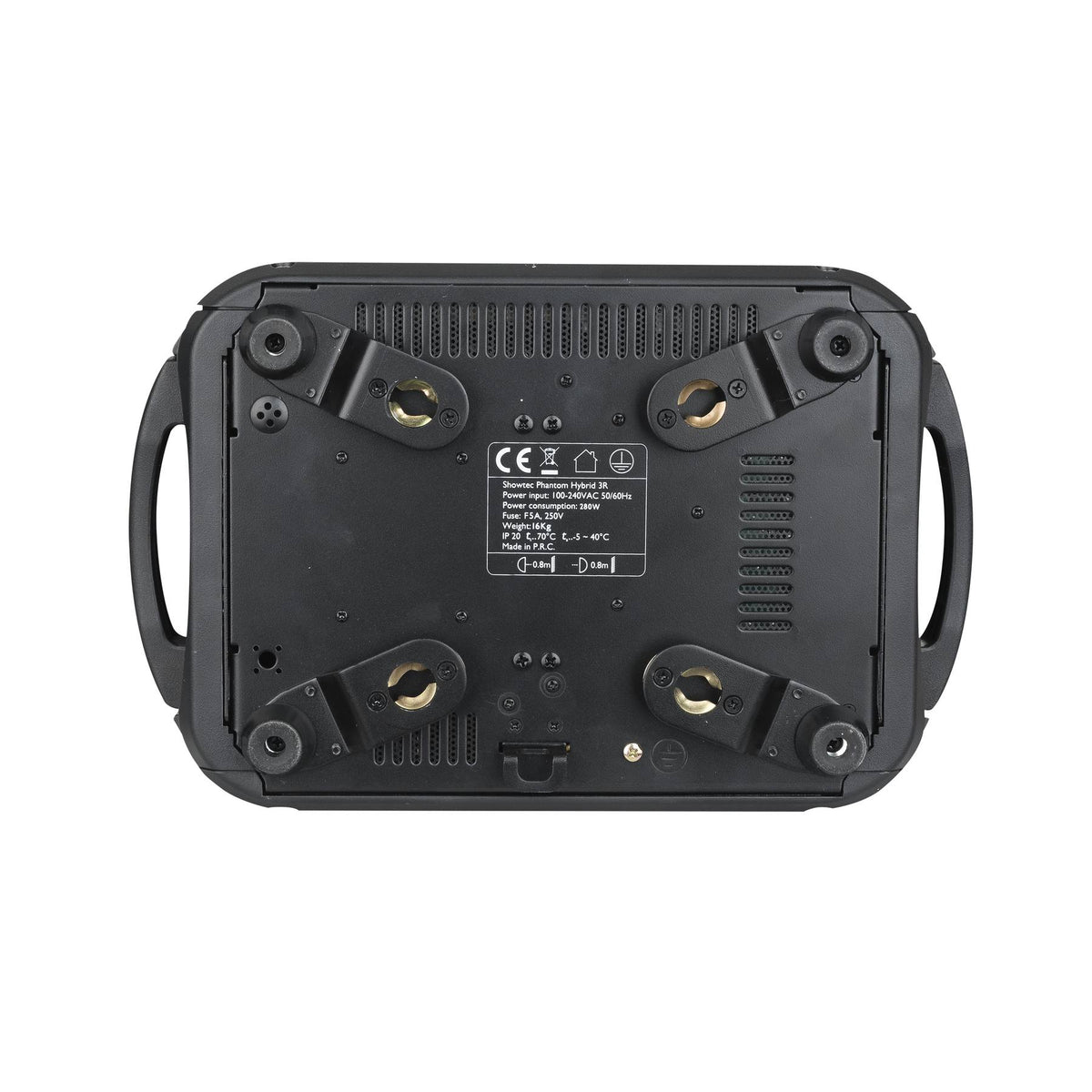 Showtec Phantom 3R Hybrid judanti galva, pagrindo tvirtinimo vietos