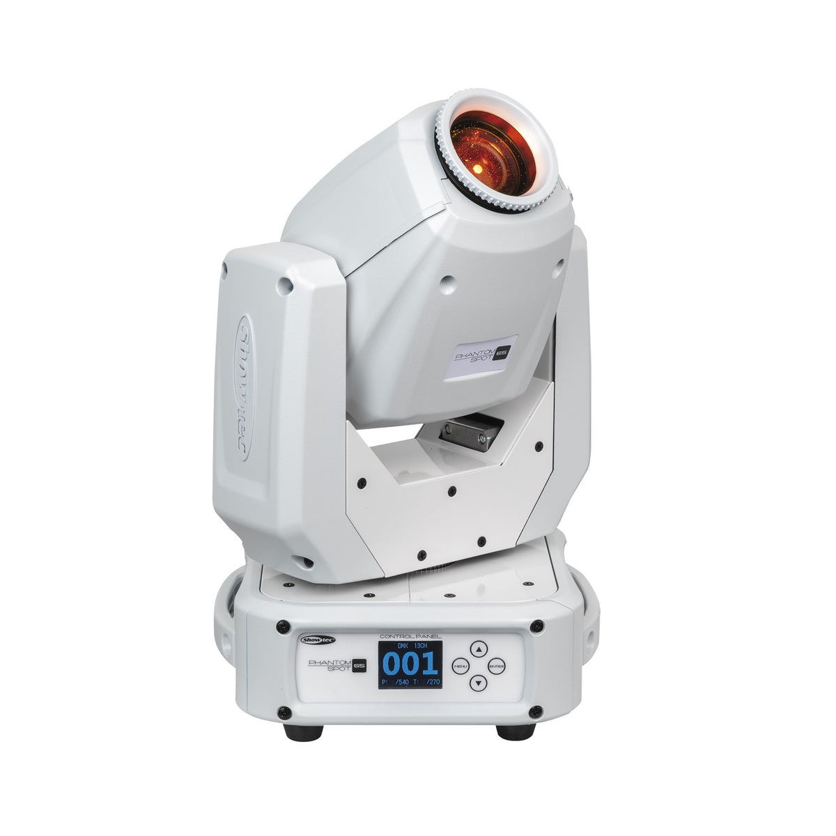 Showtec Phantom 65 Spot Moving Head, white housing, angled view