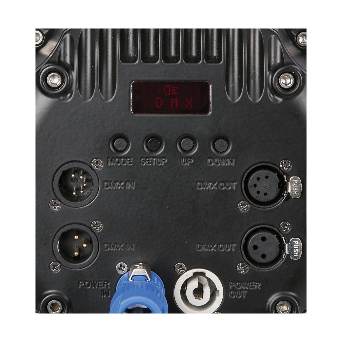 Showtec Power Spot 9 Q6 Tour LED PAR prožektorius, galinės DMX ir maitinimo jungtys